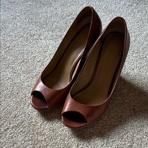 Talbots Brown Peep-Toe Heels